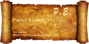 Parti Elemér névjegykártya
